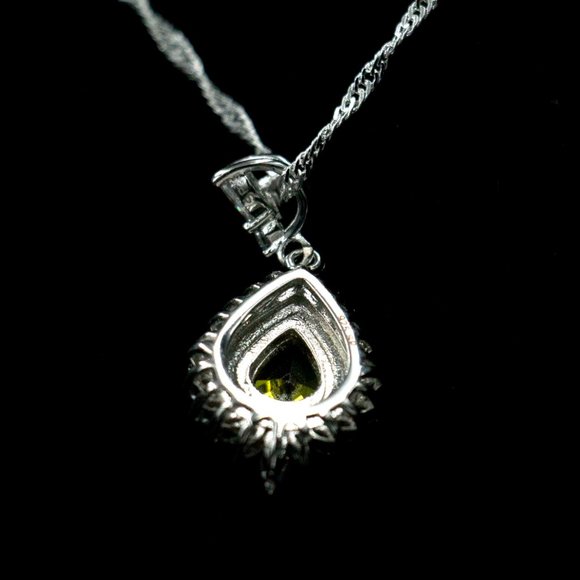 BRAZILIAN PERIDOT, WHT TOPAZ, 925 PENDANT -JNSCGW1 - Picture 3 of 5